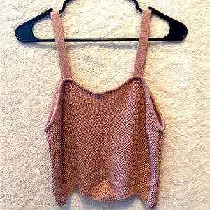 Pink Lulus Crop Sweater Tank